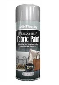 Silver Fabric Aerosol Spray Paint All-Purpose Flexible Wood Metal Spray 200ml - Picture 1 of 2