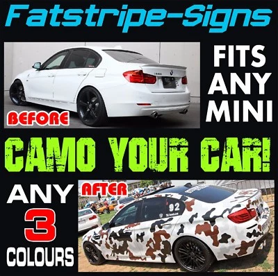 MINI CLUBMAN GRAFICA MIMETICA STRISCE DECALCOMANIE ADESIVI TURBO R55 F54 CLUBVAN - Immagine 1 di 2