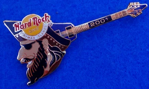 CAYMAN ISLANDS BLACK BEARD PIRATE BLUE FLYING V GUITAR 2001 Hard Rock Cafe PIN - Picture 1 of 1
