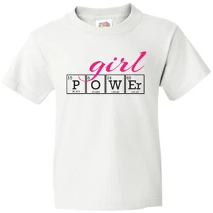 Inktastic Girl Power Youth T-Shirt Science Periodic Table Geek Funny Tee Kids - Picture 1 of 6