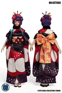 SUPER DUCK SET060 1/6 Katsushika Hokusai Beauty Girl Head Carved & Kimono Suit - Picture 1 of 11