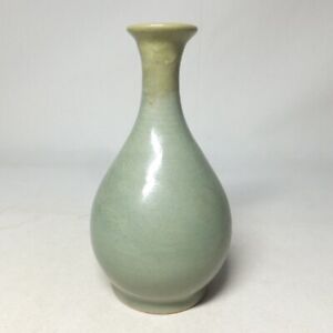 E1026: Rare, real old Japanese SHOKI-IMARI blue porcelain ware bottle or vase