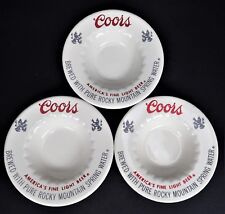 3 Coors Beer Ceramic Ashtrays Lions Rocky Mountain Party