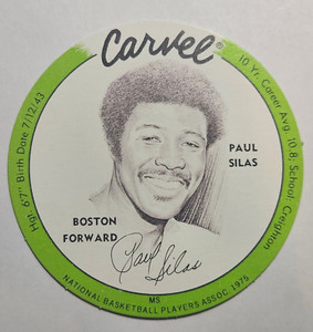 1975-76 Carvel Discs Basketball #10B PAUL SILAS (Green Border) Celtics