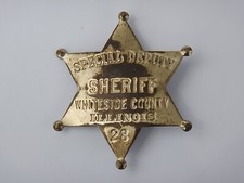 Whiteside County IL Illinois badge Special Deputy Sheriff badge hallmarked