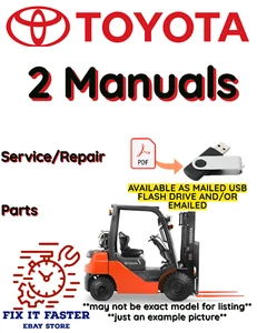 TOYOTA FORKLIFT 02-2TG20 SERVICE REPAIR SHOP PARTS MANUAL PDF FILE ON USB - Picture 1 of 3