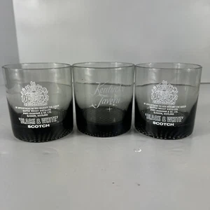 2 Black And White Scotch 1 Kentucky Tavern Whiskey Glasses - Picture 1 of 8