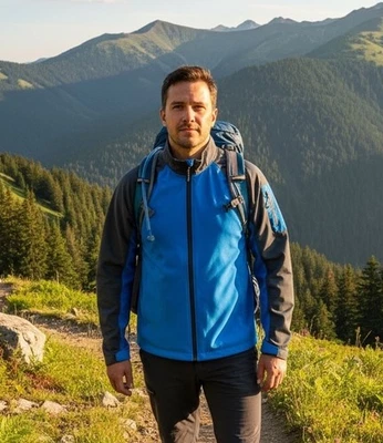 Hawke & Co Sport Jacket Men's M Blue Performance Softshell Windbreaker Outdoor - Image 1 of 4