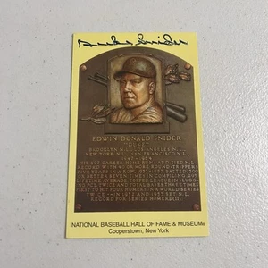 Placa postal firmada autografiada por Duke Snider del Salón de la Fama - Imagen 1 de 2