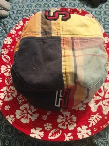Vtg Tommy Hilfiger Bucket Hat Patchwork Floral Brim S/M - Picture 1 of 7