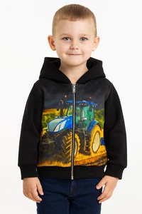 S&C Kinder-Sweatjacke „Traktor in Blau“ TJ05 – Kapuzenjacke, warm & weich - Bild 1 von 14
