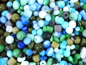 Cats Eye Beads 250g Mix DIY Jewellery Earrings Bracelets Necklaces - Bild 1 von 2