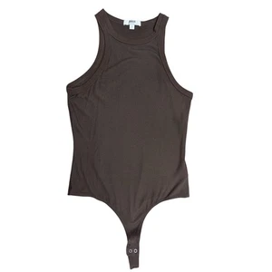 Agolde Rianne Body gerippt hochgeschlossen clean Girl Racerback braun - Bild 1 von 7