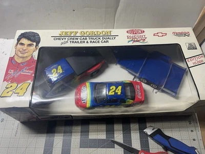 Jeff Gordon Chevy Crew Cab Dually -Trailer -Race Car #24 Brookfield 1996 Rare! - Image 1 of 4
