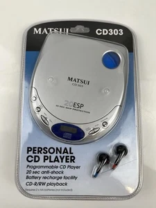 Matsui Portable CD 303 Player Walkman Discman GWO - Silver - Picture 1 of 4