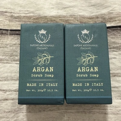 2 Pcs Sai Sapone Artigianale ARGAN Scrub Soap 10.5 Oz RELAXING & Moisturizing - Image 1 of 3