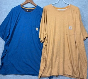 Carhartt Mens Relaxed Fit 4XL T-Shirts 2-Pack Blue Gold - Picture 1 of 7