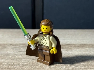 ¡¡NUEVO!! LEGO Qui-Gon Jinn Minifigura CROMO BRILLANTE Sable de Luz sw0027 Foto 1 de 2