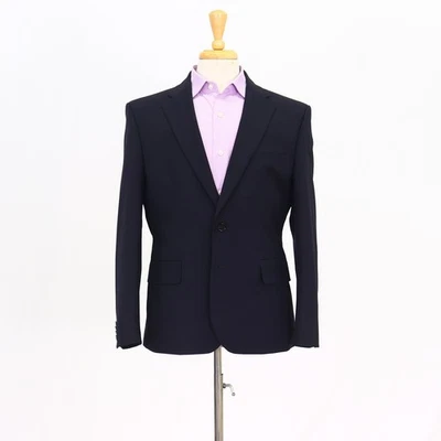 Express 42S Black Sport Coat Blazer Jacket Solid 2-Button Wool Blend - Image 1 of 4