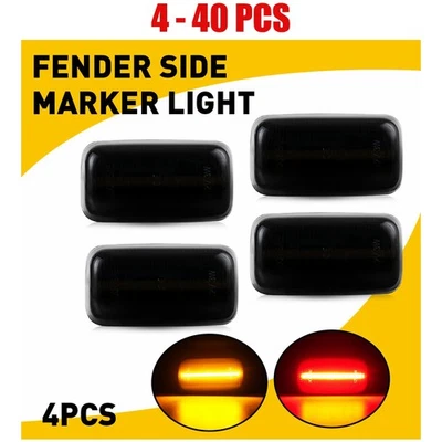 Para 2015-2023 GMC Sierra 3500HD Dually Cama Âmbar Vermelho Fender Lateral Luz LED 4-40X - Imagem 1 de 4