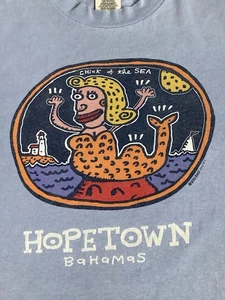 Vintage 90s Big Hed Design T-Shirt Size L Single Stitch Graphic Chick of Sea Bahamas - Bild 1 von 17