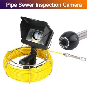 Videocamera ispezione fognature tubo schermo 5" 98 piedi impermeabile tubo HD boroscopio - Foto 1 di 8