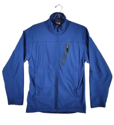 MERRELL Aeroblock Softshell Blue Full Zip Outdoor Hiking Jacket Coat Mens Small  - Image 1 of 4