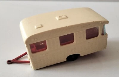 Vintage Majorette Caravane Digue Baronette blanc base rouge - Photo 1/4