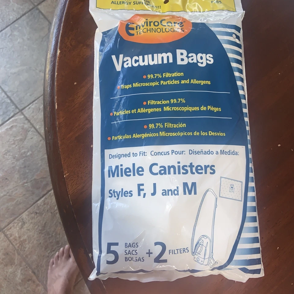Fits For EnviroCare Style P205 FJM Poly Wrapper Allergen 5 Bags 2 Filter