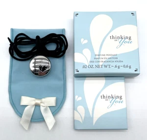 Mary Kay "Thinking of You" Perfume Pendant Black Heart & Cord New In Box 2B22 - Picture 1 of 5