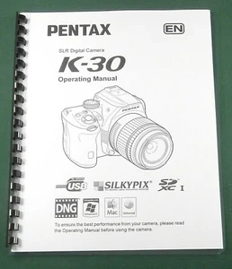 Pentax K-30 Operating Manual: 296 Pages & Protective Covers! - Picture 1 of 1