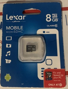 Lexar Mobile Micro SDHC 8 GB Class 10 NEW/FACTORY SEALED - Picture 1 of 4