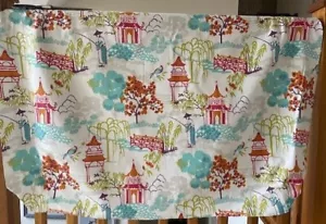 Clarke & Clarke Fabric PAGODA SUMMER - 110w x 87cm Chinoiserie Design - Remnant - Picture 1 of 1