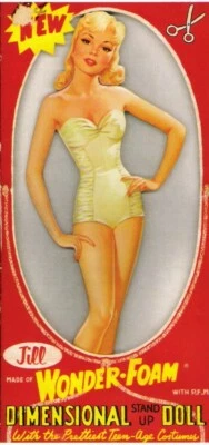 VINTAGE UNCUT 1950's JILL PAPER DOLLS~#1 REPRODUCTION~OUT OF PRINT~15 INCH DOLL