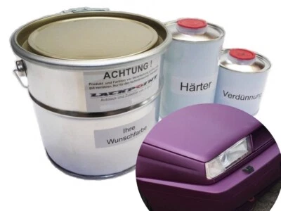 5 Liter Set 2K Autolack Dark Violett Metallic Matt kein Klarlack Lila Trend - Bild 1 von 2