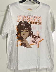 Aretha Franklin NWT Women's Licensed Soft Crewneck Band Tee T-Shirt White Medium - Picture 1 of 6