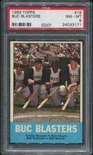 1963 Topps #18 Buc Blasters Smoky Burgess Dick Stuart Bob Clemente Skinner PSA 8