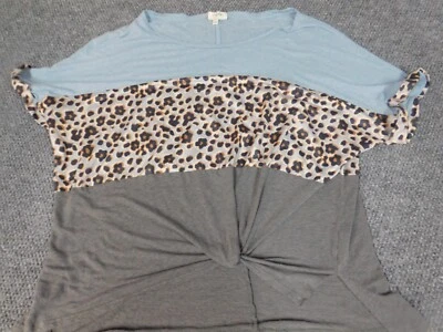 Blusa Umgee Mujer Grande Gris Jersey Elástico Rayas Top Foto 1 de 4