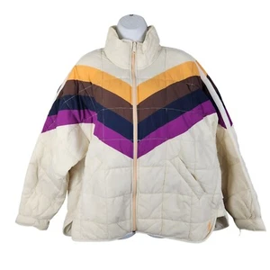 Giacca imbottita stampata FP Movement X Hatch retrò multicolore Chevron grande imballabile - Foto 1 di 8