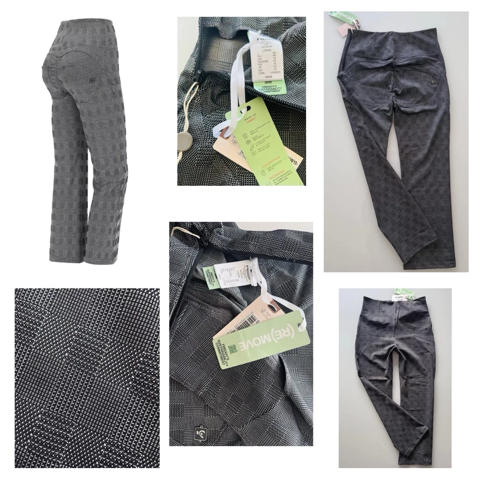 orig FREDDY WRUP Eco 7/8 High-Waist PushUp Jeans stretch wide leg grau Gr.L NEU