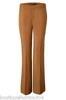 Nuevo con etiquetas $325 Pantalones de vestir Theyskens Theory 2 ámbar dorado marrón viscosa para mujer altos nuevos Foto 1 de 4
