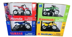 NewRay 1:32 Lot Honda Yamaha Kawasaki Suzuki Dirt Bike Toy CR250R KX250 YZ125 - Picture 1 of 5