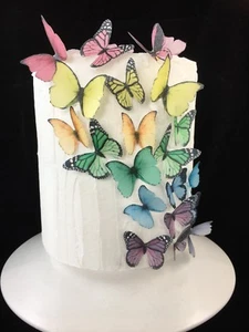 Edible Butterfly Cupcake Topper 40pc My Little Pony Unicorn Party Mixed Rainbow - Picture 1 of 12