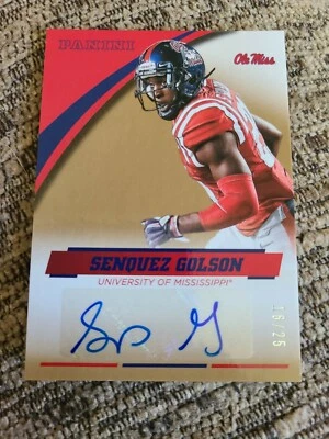 Senquez Golson 2016 Panini Ole Miss Autograph 16/25 Football Card SG-MIS - Image 1 of 4