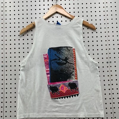 VTG 80s Ocean Pacific Tank Shirt White Single Stitch Surfer Youth Large 18x23 - Image 1 of 4