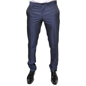 DOLCE & GABBANA Pants Blue Polyester Formal Tuxedo Men Trouser IT48/W34/M 900usd - Picture 1 of 7