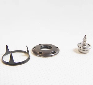Carpet Fastener, Veltex 3 Prong, Black Finish w/ Stainless Steel 3/8" Screw Stud - Bild 1 von 4