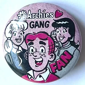 SPILLA GANG ARCHIES ORIGINALE VINTAGE 1970 PULSANTE POSTERIORE FUMETTO EROI FAN CLUB SPILLA - Foto 1 di 4