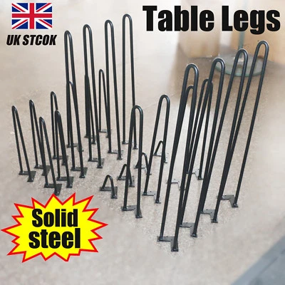 4 x Hairpin Legs / Hair Pin Legs Set for Furniture Bench Desk Table in Steel - Image 1 of 4