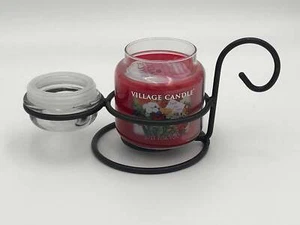 Amish Handmade Black Wrought Iron Jar Candle Stand & Lid Holder - Picture 1 of 6